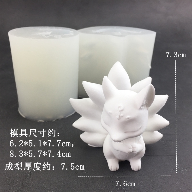 Bộ 2 Bộ Chín Cánh Cáo Hương Liệu Khuếch Tán Đá Trang Trí Khuôn Silicon Tự Làm Xe Cáo Thạch Cao Trang Trí Nến