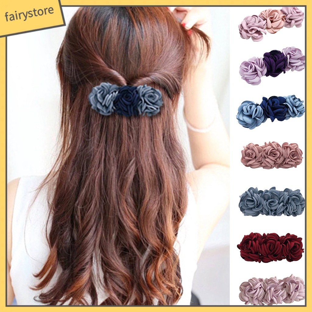 Kẹp Tóc Hoa Màu Sắc Tươi Tắn Co Giãn Cho Nữ