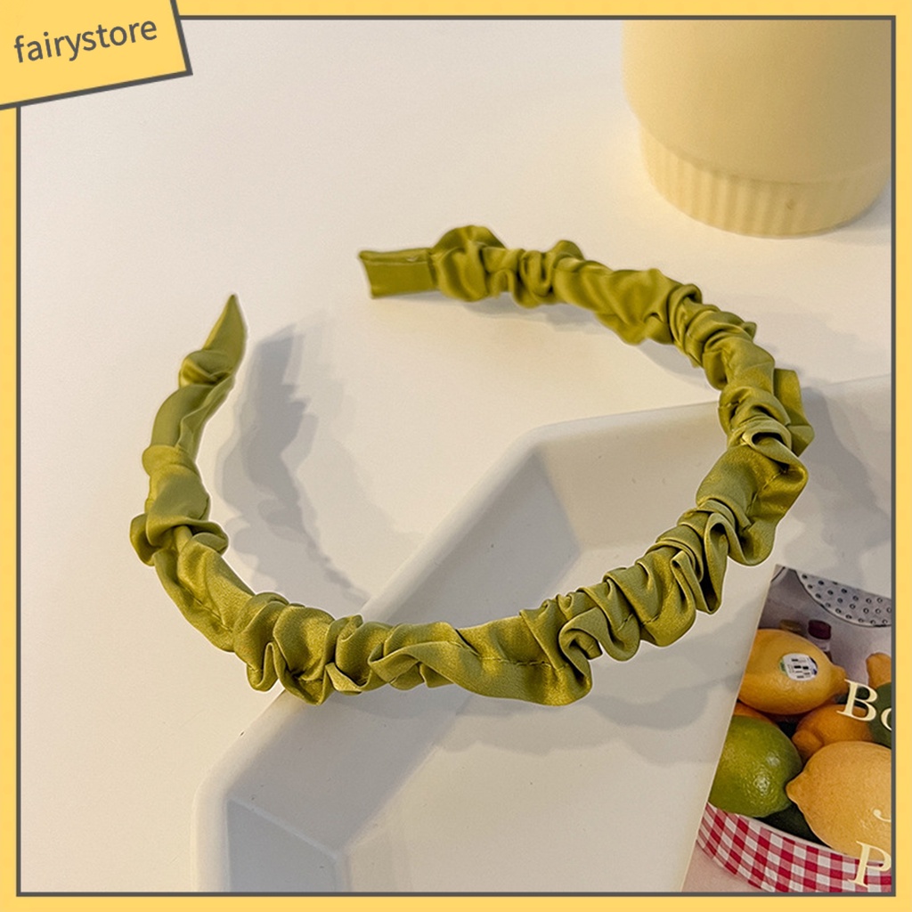 Băng Đô Cài Tóc Bằng Vải Mềm Co Giãn Màu Trơn Dành Cho Nữ