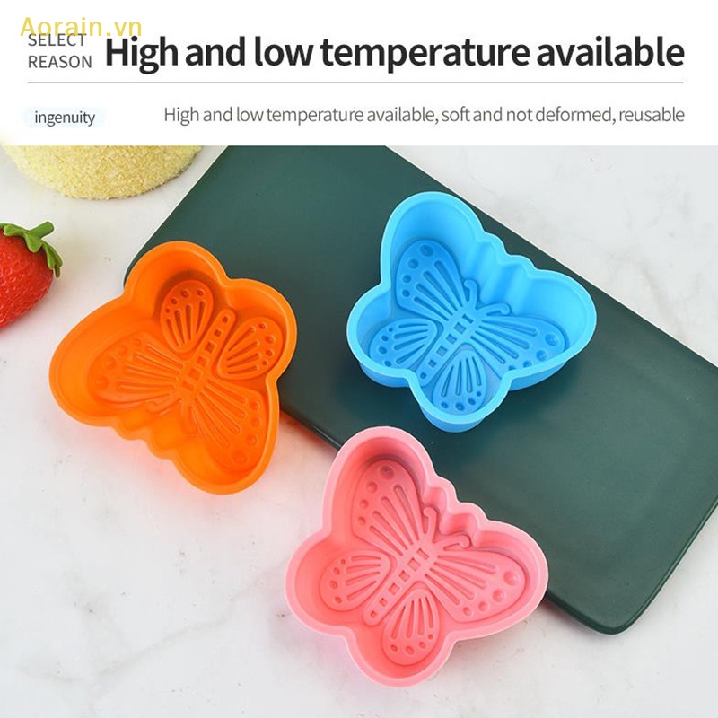Bộ 4 Khuôn Silicone Làm Bánh Cupcake Hình Bướm Xinh Xắn