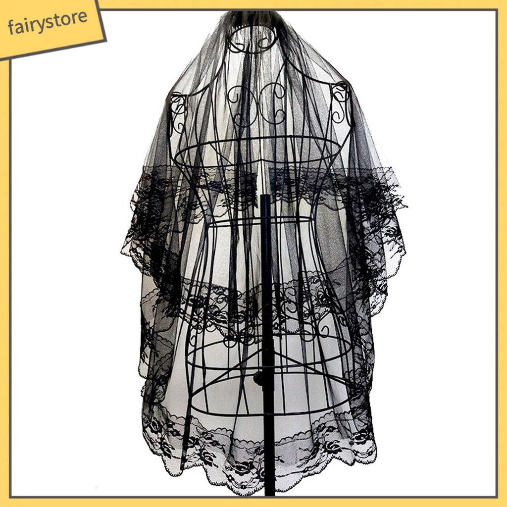 Mạng Che Mặt Hai Lớp Phối Ren Gọn Nhẹ Dễ Phối Đồ Kèm Lược Cài Tóc Cho Cô Dâu