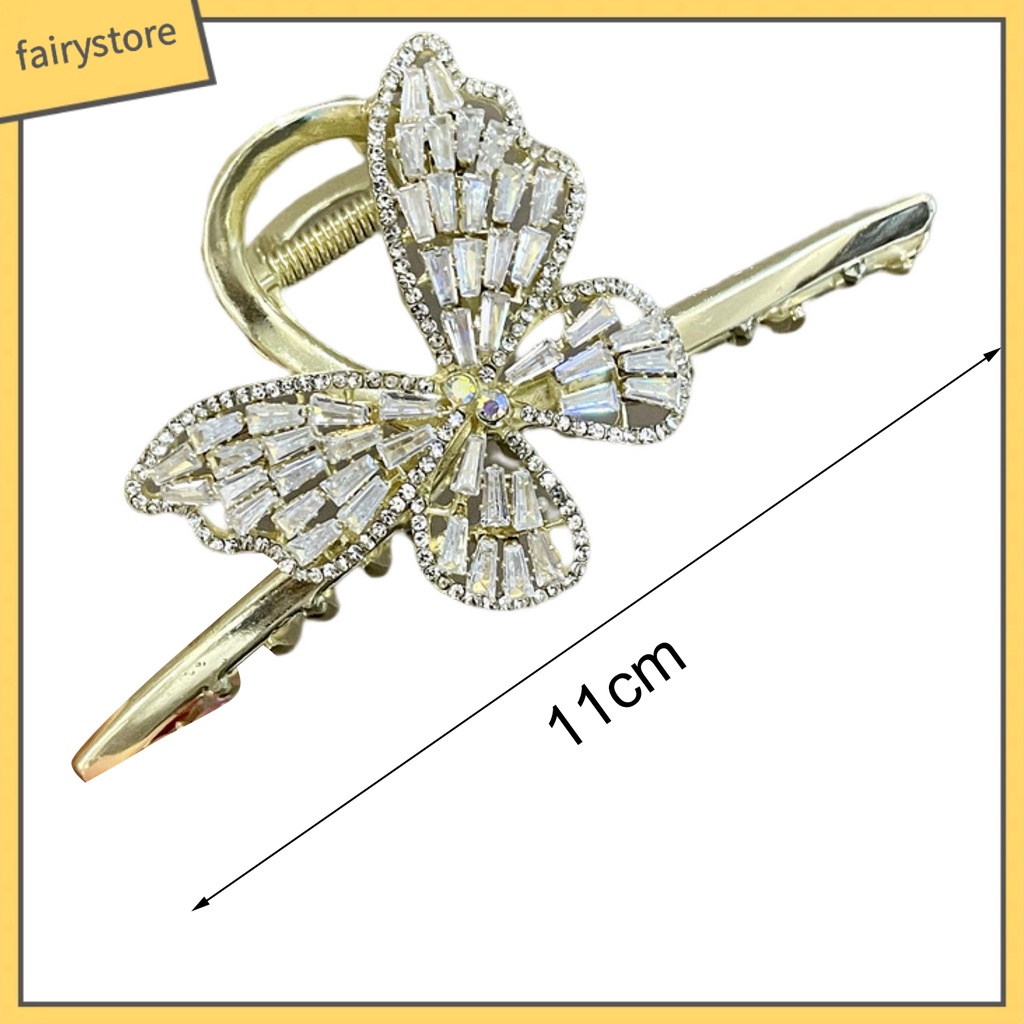 [FRO] Kẹp Tóc Có Răng Đính Đá Zirconia Mượt Mà Chống Biến Dạng Trang Trí Tóc Sáng Bóng Tinh Tế