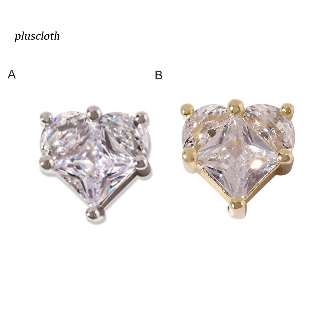 &lt; Plusclothing &gt; Hộp Phụ Kiện Trang Trí Móng Tay Thông Dụng Sáng Bóng Sang Trọng Kết Cấu Zircon Cho Cô Dâu