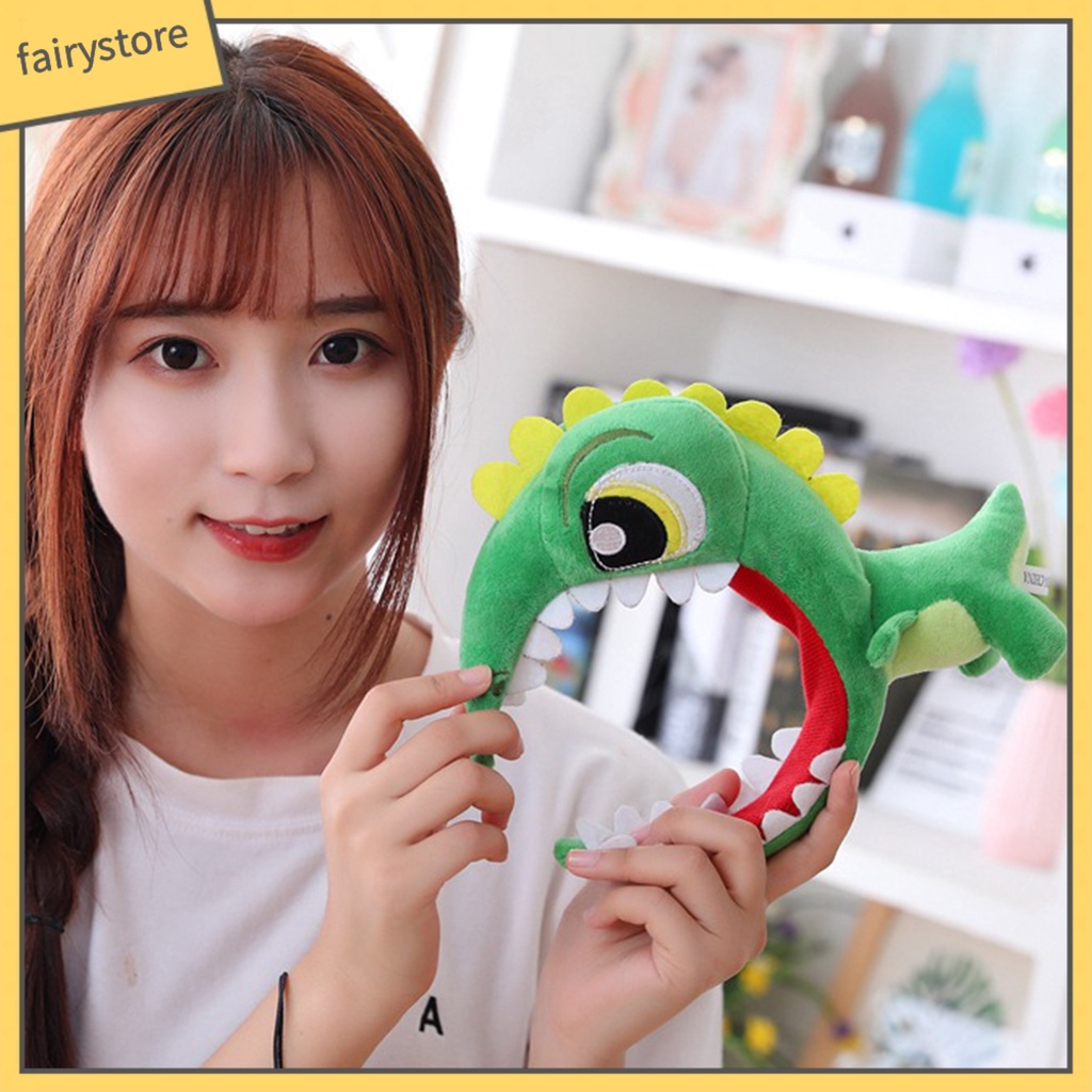 [FRO] Băng Đô Cài Tóc Bằng Cotton PP Hình Khủng Long Xanh Lá Dễ Thương Quyến Rũ Chống Vỡ Dễ Thương Để Chụp Ảnh Trang Trí Cửa