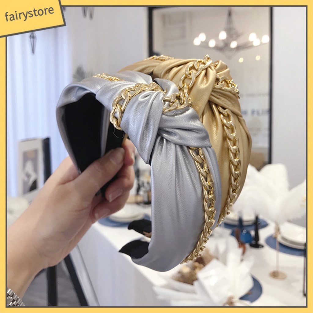 Băng Đô Dây Xích Thắt Nút Bằng Hợp Kim Giả Da Chống Trượt [FRO] Duyên Dáng Cho Dating