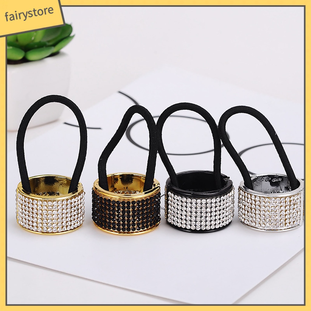 Dây Cột Tóc Đính Ngọc Trai Giả Có Khóa Kim Loại Cao Cấp