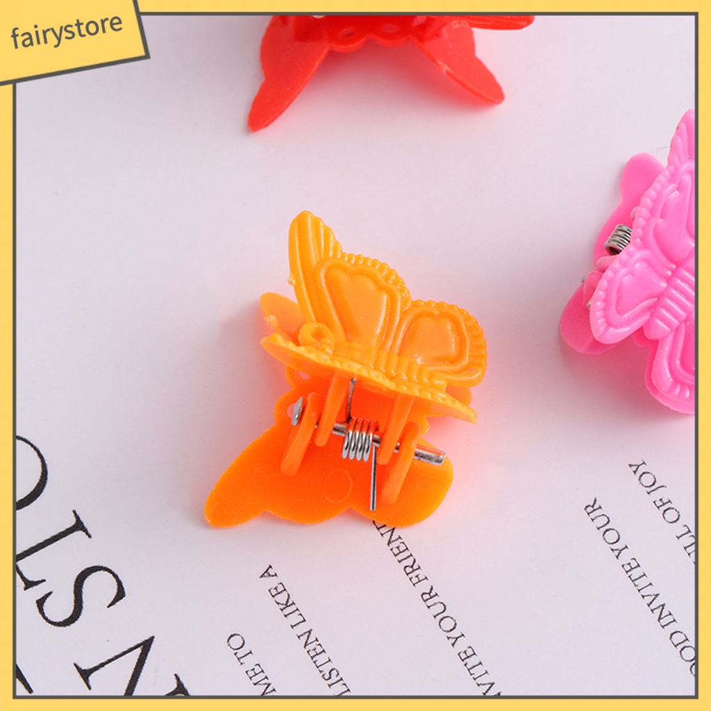 Set 30 Kẹp Tóc Nhựa Hình Bướm Màu Sắc Đơn Giản Cho Bé