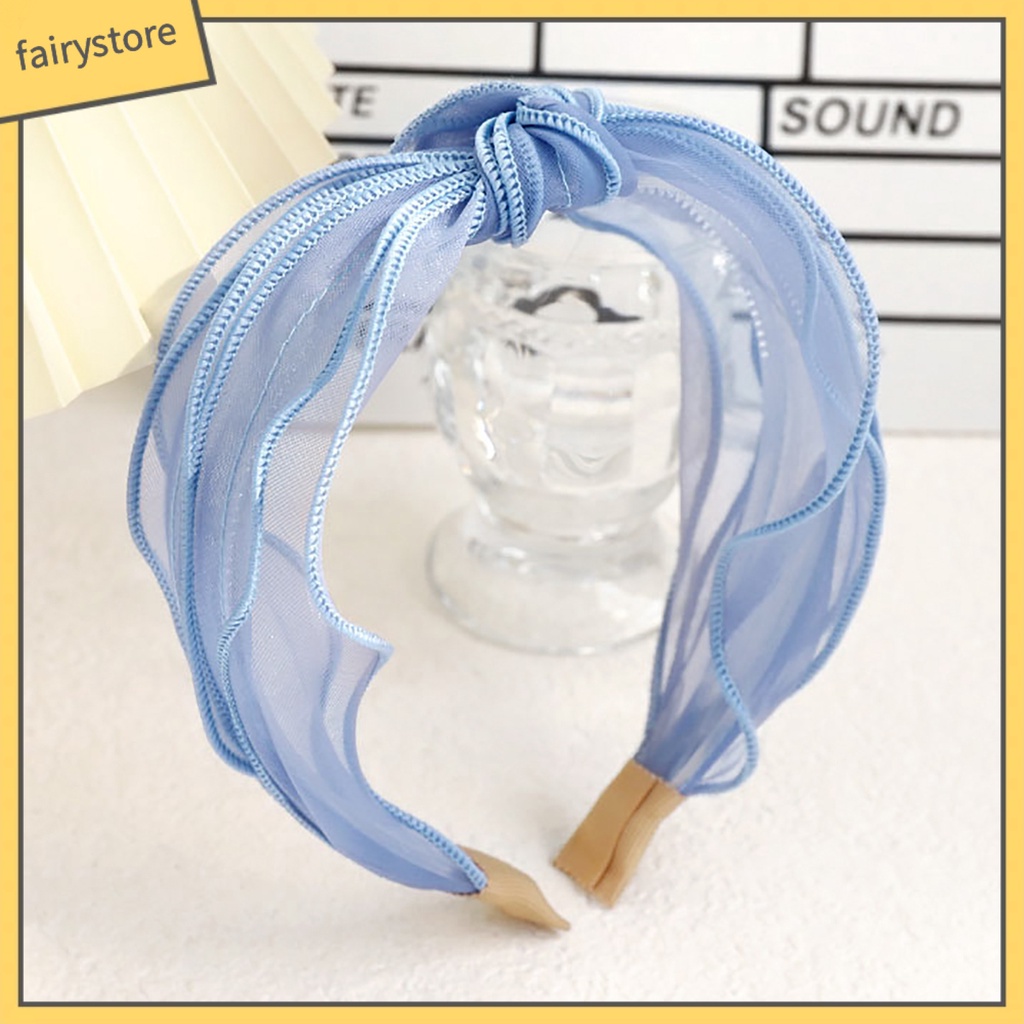 Băng Đô Cài Tóc Bản Rộng Chống Trượt Thắt Nút Màu Trơn Đáng Yêu Thích Hợp Sử Dụng Hàng Ngày