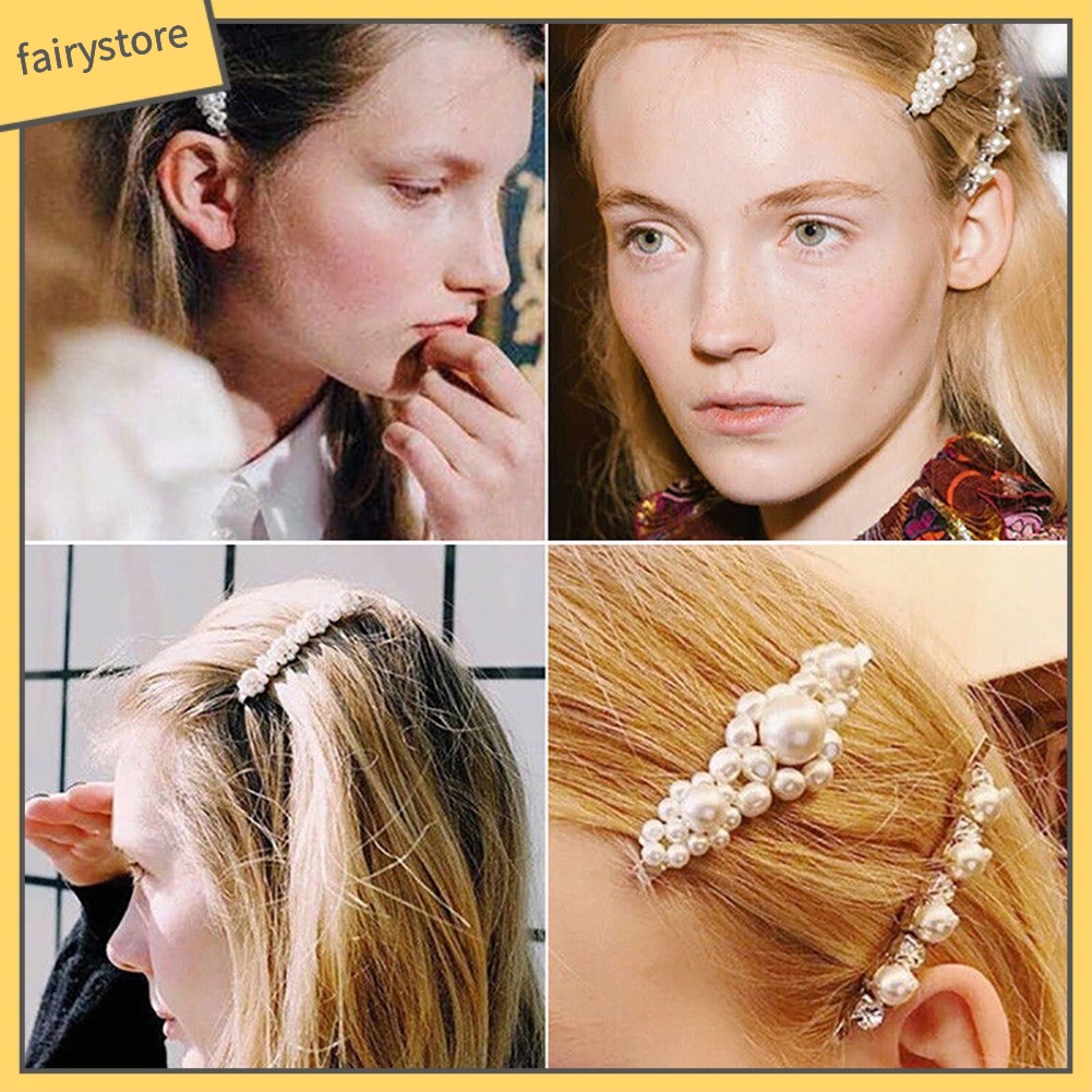 1 / 2 Kẹp Tóc Đính Ngọc Trai Giả Thời Trang Nữ