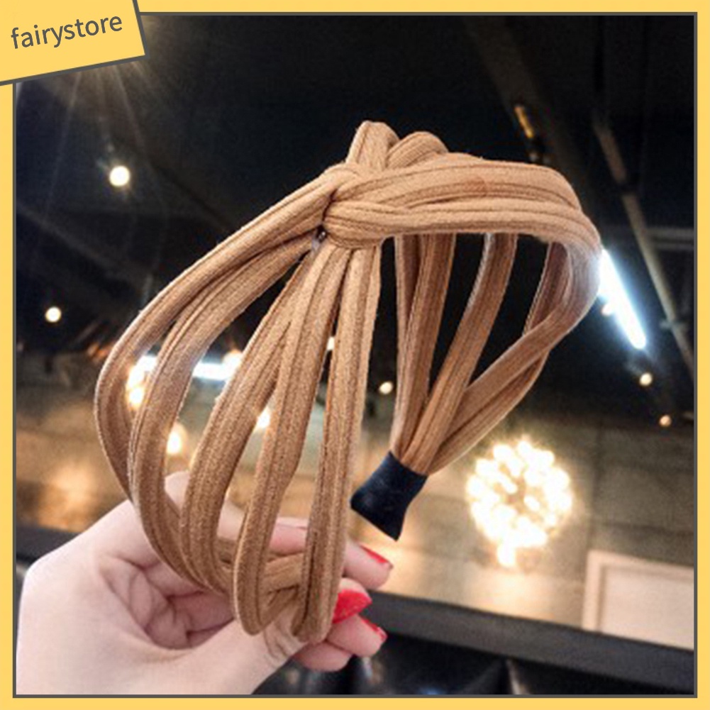 Băng Đô Thắt Nút Nhiều Lớp Màu Trơn Thời Trang Cho Nữ