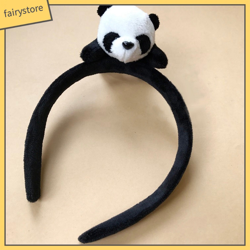 Băng Đô Cài Tóc Co Giãn Hình Gấu Trúc Hoạt Hình Đáng Yêu Cho Nữ