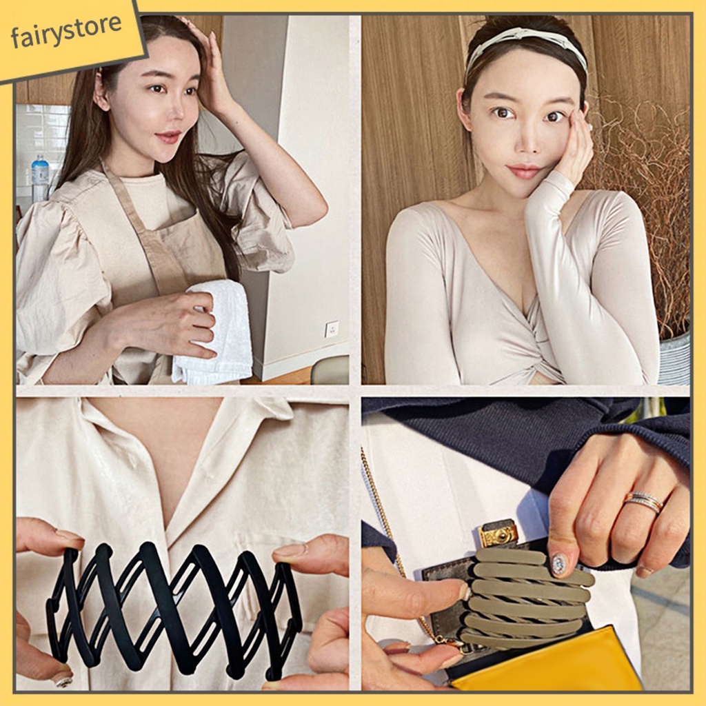 Băng Đô Cài Tóc Chống Trượt Có Thể Thu Gọn Tiện Dụng Cho Nữ