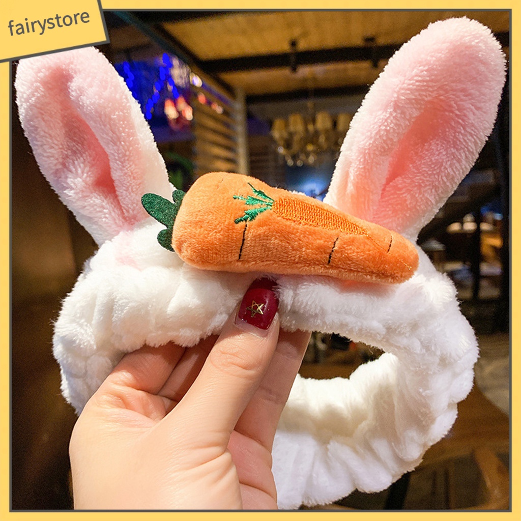 Dây Cột Tóc Co Giãn Chống Trượt Hình Thỏ / Cà Rốt / Hươu Xinh Xắn Dành Cho Nữ