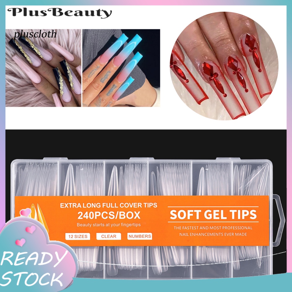 1 Hộp Móng Tay Giả Bằng Nhựa Trong Suốt Độ Bền Cao Có Thể Tháo Rời