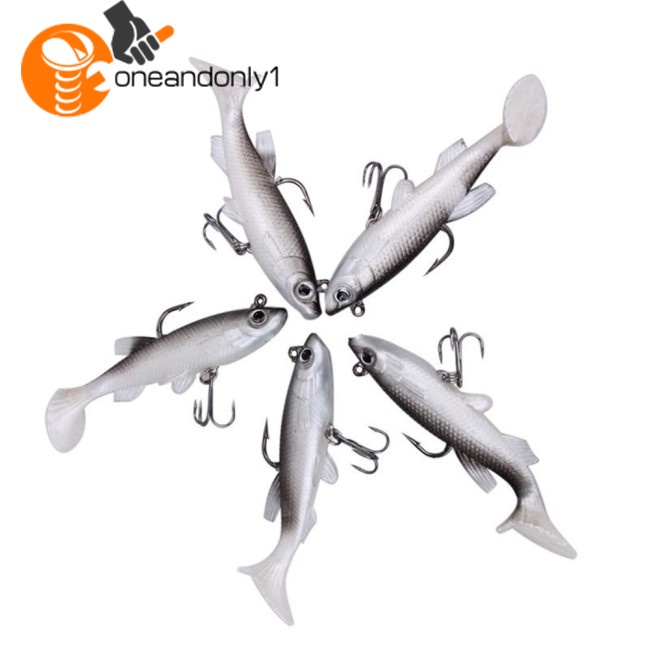 Set 5 Mồi Giả Nhử Cá Mềm 14.2g Gắn Kèm Móc Chữ T