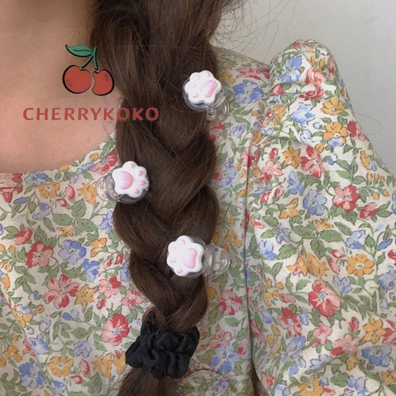 🍒🍒CHERRYKOKO Kẹp Tóc Mini Hình Chân Mèo Dễ Thương phong cách Hàn Quốc cho nữ