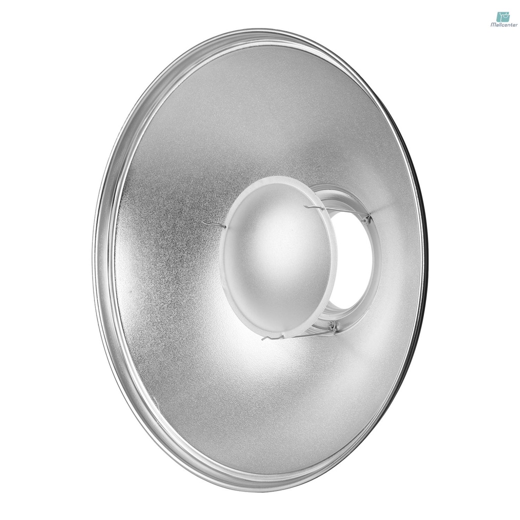 16 Inch Beauty Dish Studio Photography Reflector Diffuser with Honeycomb Soft Cloth for Bowens Mount Speedlite Strobe Light(Silver Internal Surface)
