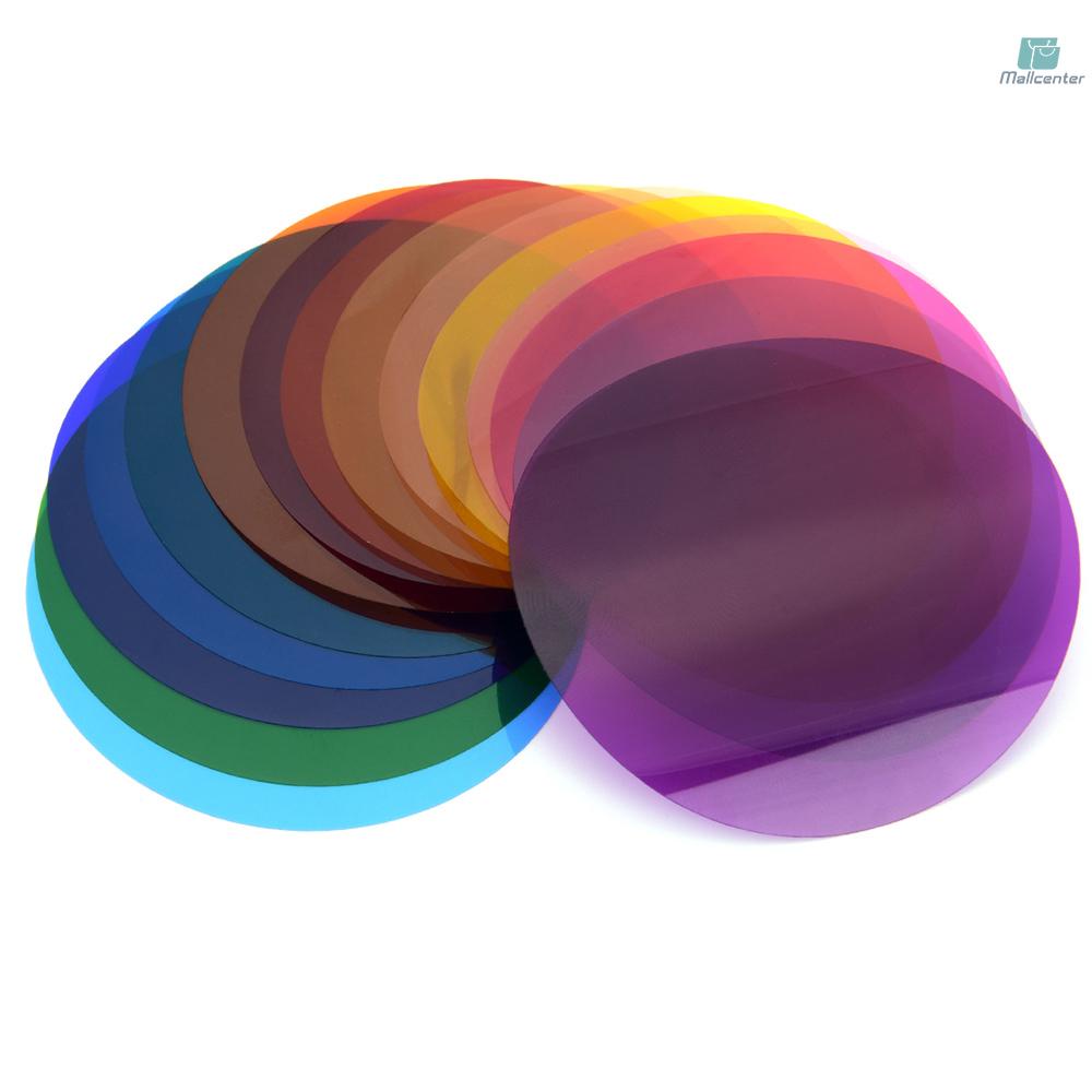 Godox V-11C Color Filters Kit Color Gels Filters 15 Different Colors * 2 for Godox V1 Series Camera Round Head Flashes