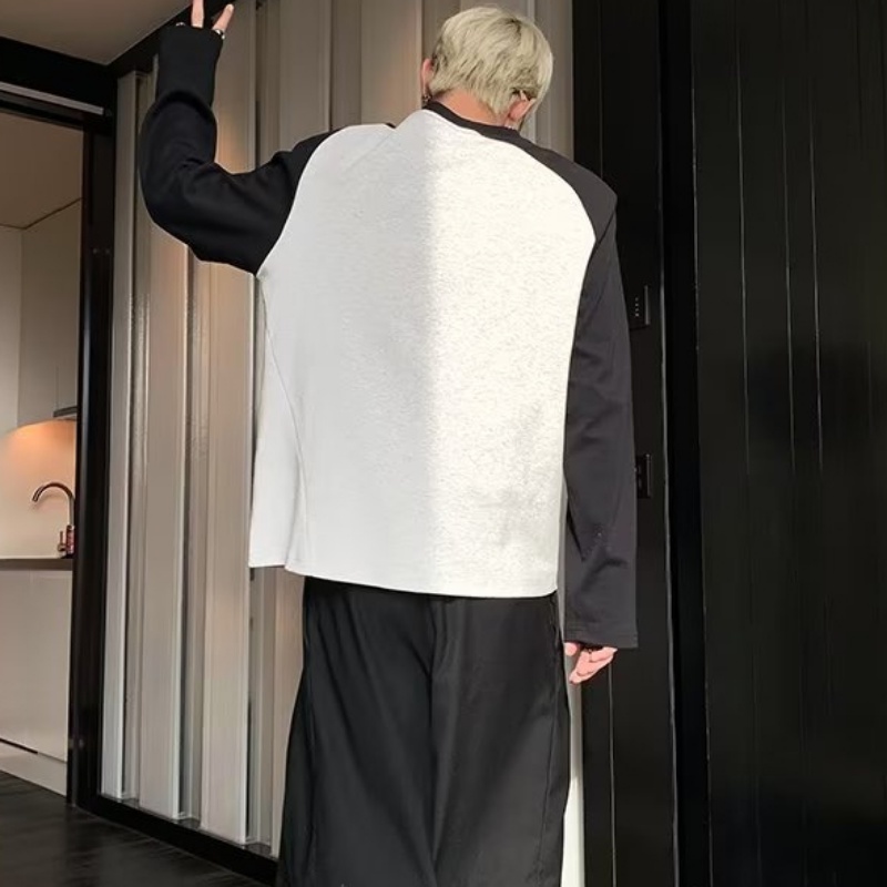 Áo Thun Ngắn Tay Phối Màu Sắc Tương Phản Thời Trang Cho Nữ