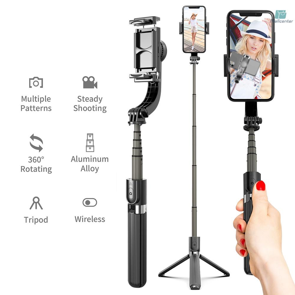 3 in 1 Phone Gimbal Stabilizer Selfie Stick Tripod 86cm 5-Section with Remote Shutter Phone Clamp Smart Rotatable Compatible with iPhone Samsung HUAWEI Smartphones