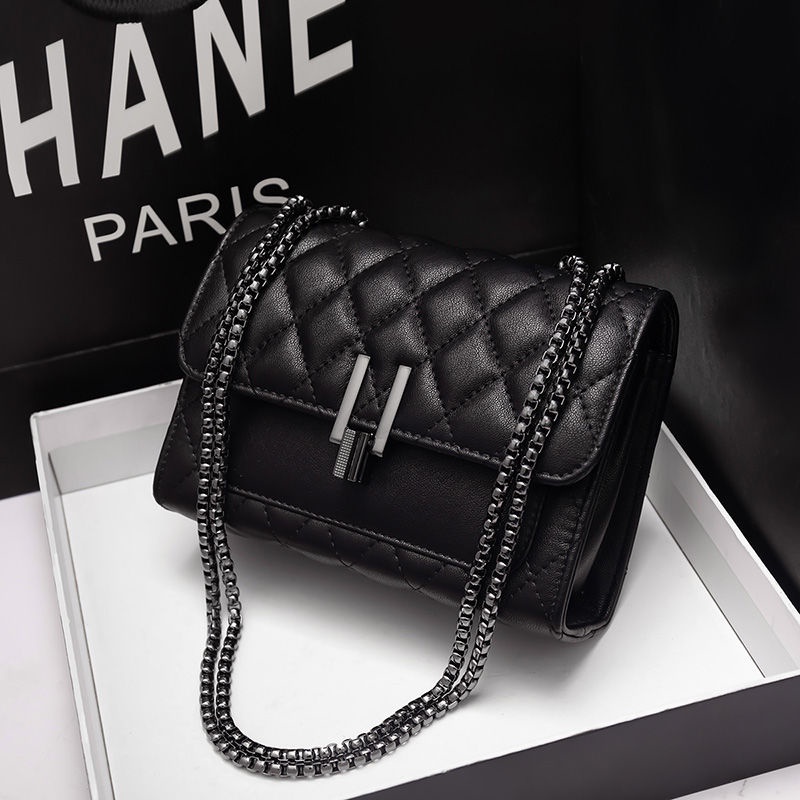 Women's Crossbody Bag Women's New Ins Diamond Plaid Chain Internet Celebrity Bag All-match Single-shoulder Small Square Bag for Female Students