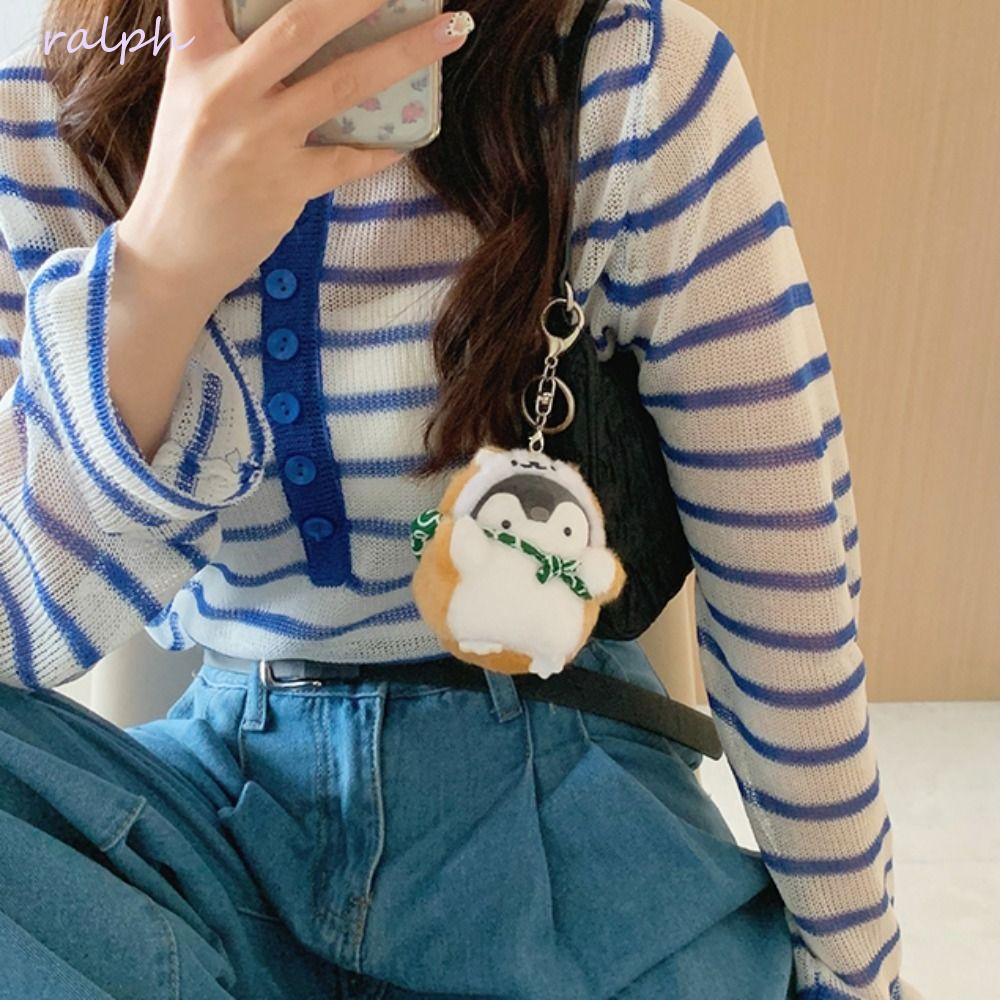 Thú Nhồi Bông Hình Gấu Trúc / Chim Cánh Cụt Đáng Yêu Trang Trí Chìa Khóa