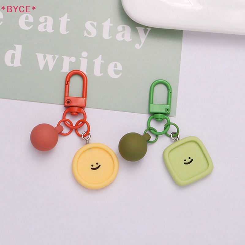 Móc Chìa Khóa Mặt Tròn In Hình Đám Mây / Trái Tim / Tai Nghe Thời Trang Cho Nữ Mới