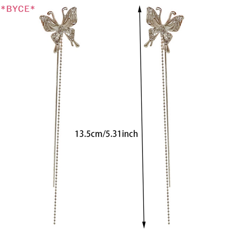 Khuyên Tai Dáng Dài Hình Bướm Bằng Kim Loại Thời Trang Cho Nữ Mới