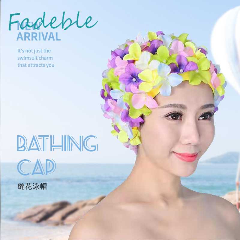 Mũ Bơi In Hoa 3D Thoáng Khí Thoải Mái Cho Nữ