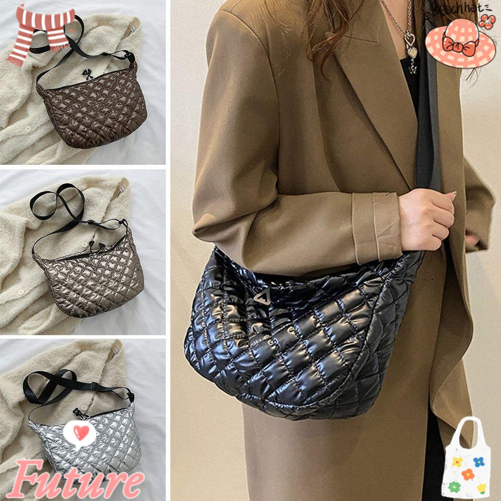 Túi Tote Đeo Chéo Vai Bằng Vải Cotton Sức Chứa Lớn Thời Trang