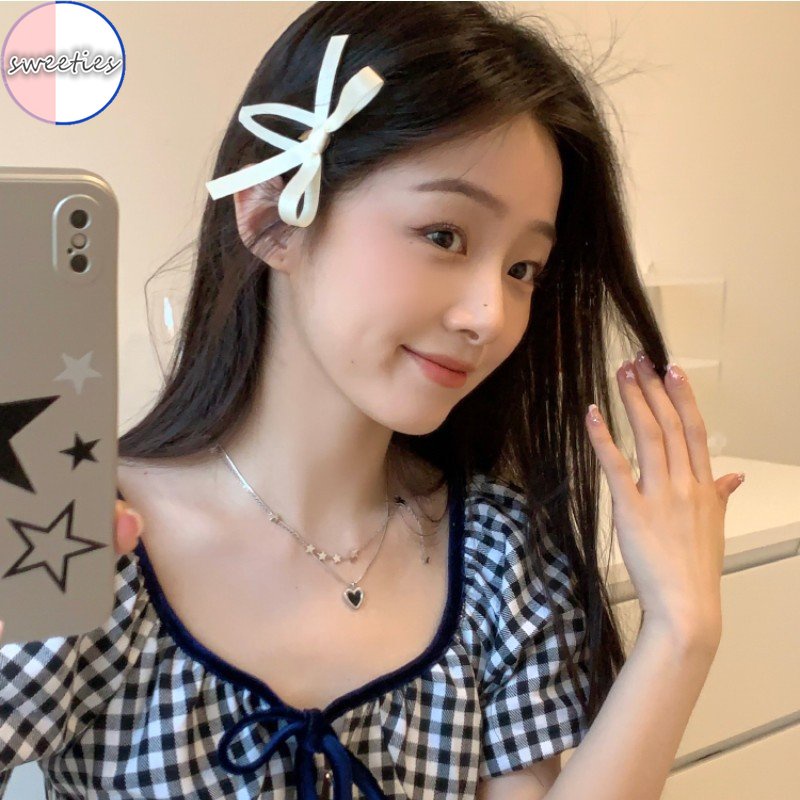 Set 2 Kẹp Tóc Nơ Ruy Băng Xinh Xắn Cho Bé Gái