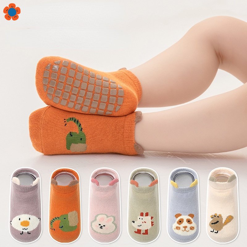 1 Đôi Vớ Ngắn Chống Trượt Họa Tiết Động Vật Hoạt Hình Dễ Thương Thời Trang Xuân Hè Cho Bé Trai Và Gái 0-5 Tuổi