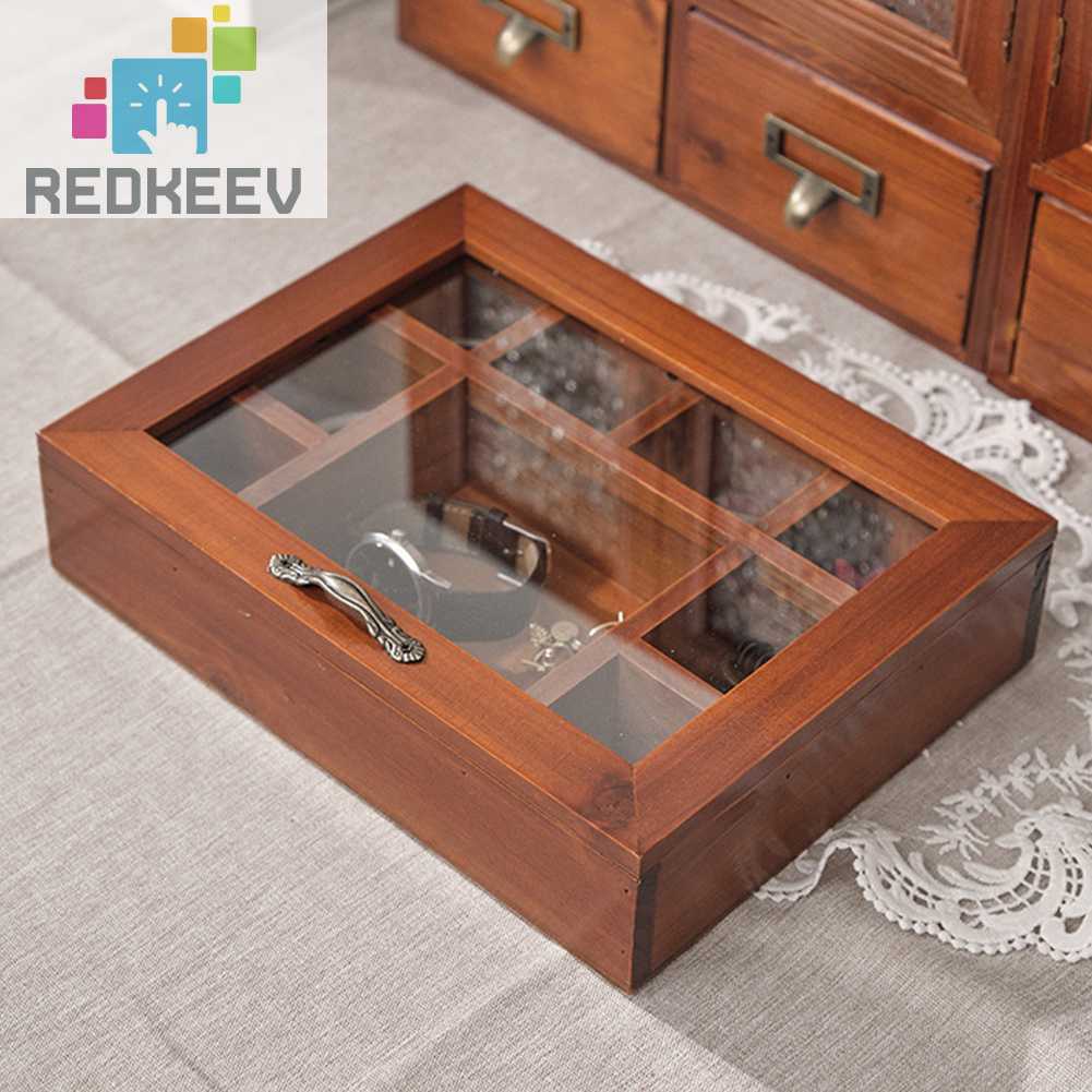 Hộp Gỗ Đựng Bông Tai Đa Năng Phong Cách Vintage