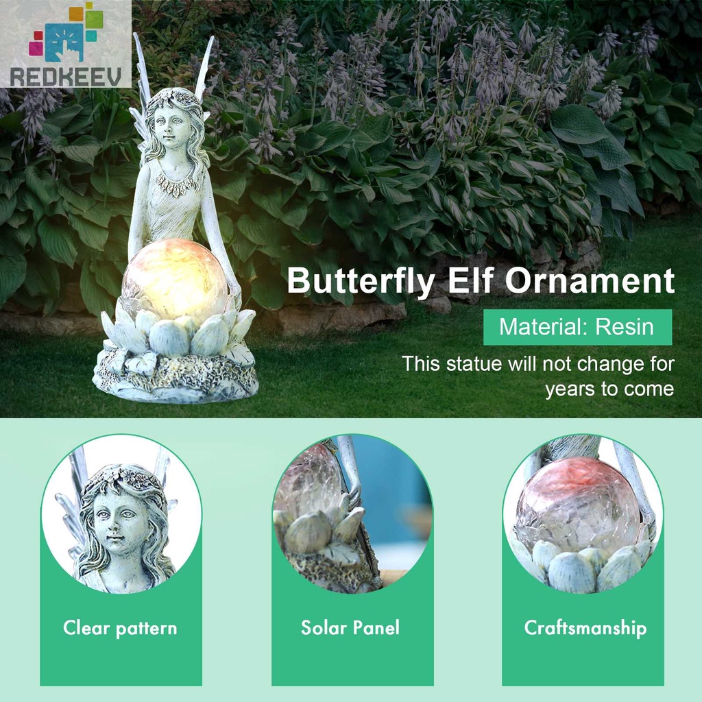 Bức Tượng Hoa Bằng Nhựa Resin Chống Nước Có Đèn Năng Lượng Mặt Trời Trang Trí Sân Vườn