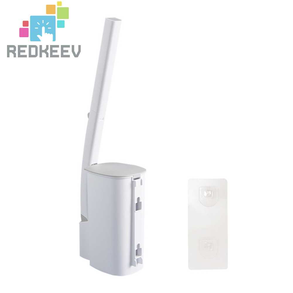 Giá Đỡ Bàn Chải Vệ Sinh Toilet Dùng Một Lần Với Tay Cầm Dài Và Gương