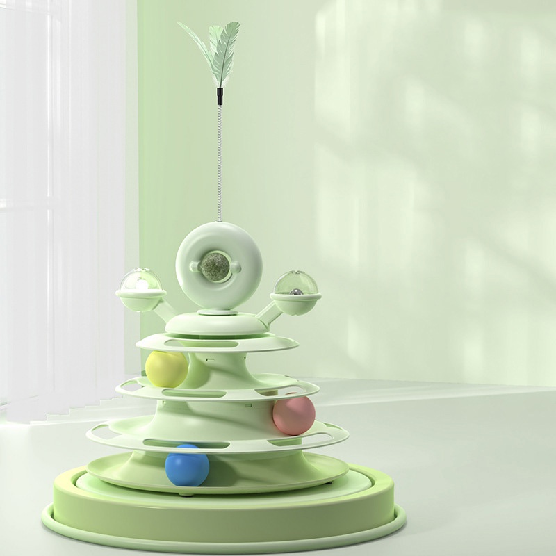 Đồ Chơi Tháp Banh Alien Kèm Catnip + Cây Lông Vũ Cho Mèo DC368