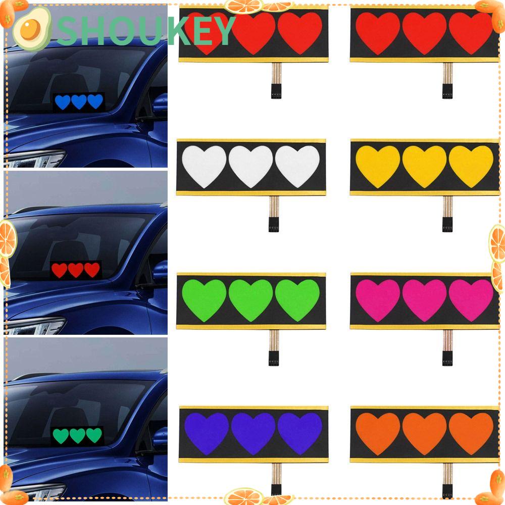 SHOUHOU Miếng Dán Trang Trí Xe Hơi Hình Trái Tim Có Đèn LED Độc Đáo Không Chói Tuổi Thọ Siêu Dài