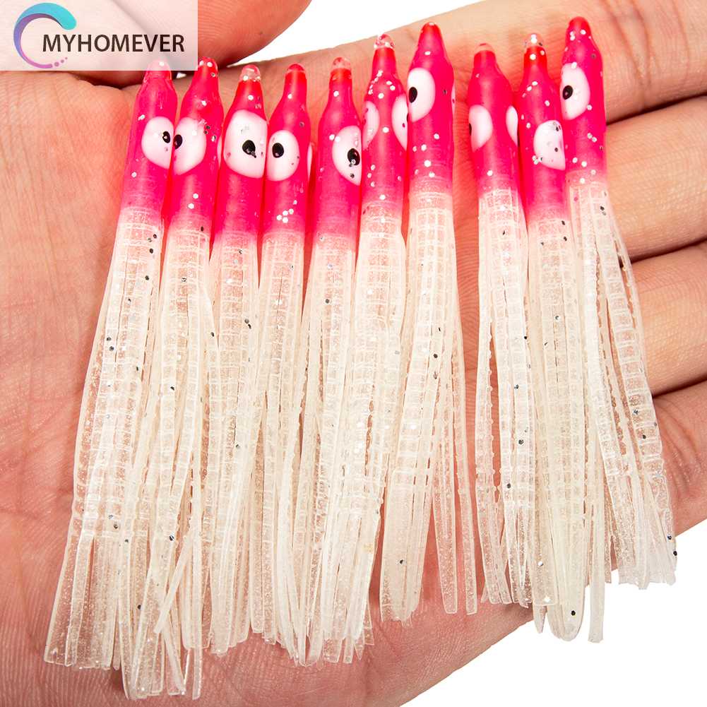 10 Mồi Mực Giả Mềm Phát Sáng Dùng Để Câu Cá