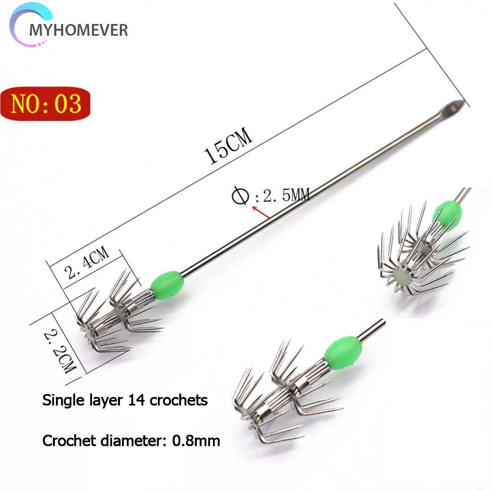 Bộ 10 Chiếc Móc Câu Hình Con Mực Phát Sáng Trong Bóng Tối