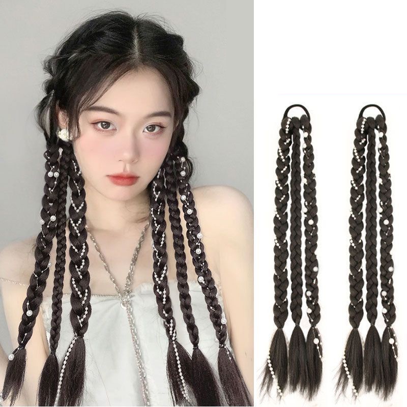 Dây Buộc Tóc Giả Thắt Bím Dài Thời Trang Cho Nữ CHLINS