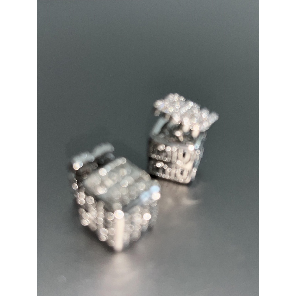 Bông Tai Hình Khối Lập Phương Thiết Kế Mới Đính Đá Zircon Phong Cách Âu Mỹ Cá Tính Dành Cho Nữ