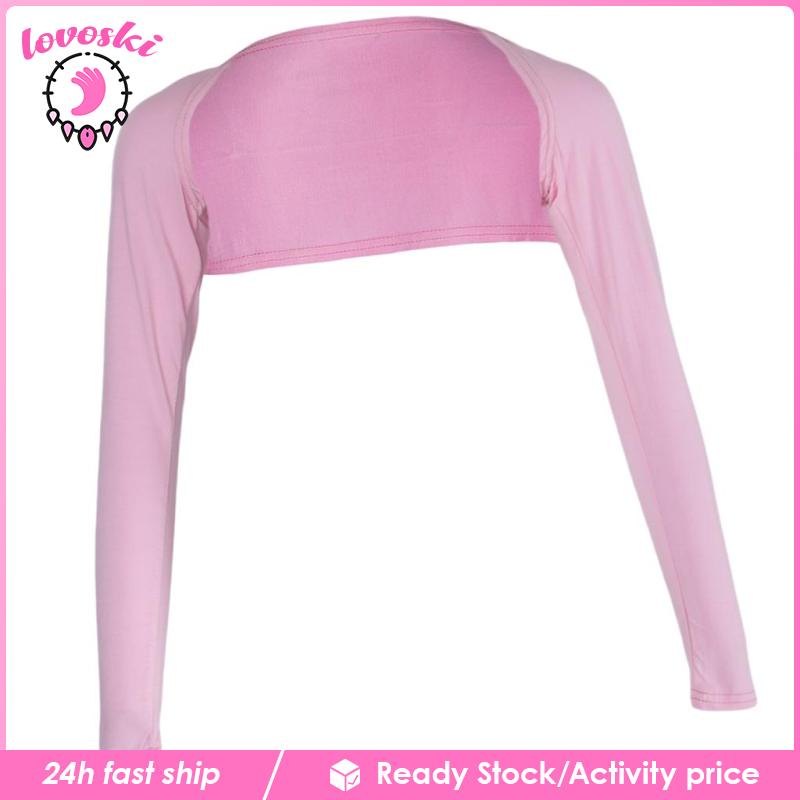 [Lovoski] Ramadan Đầm Trắng Tay Dài Hở Vai Co Giãn