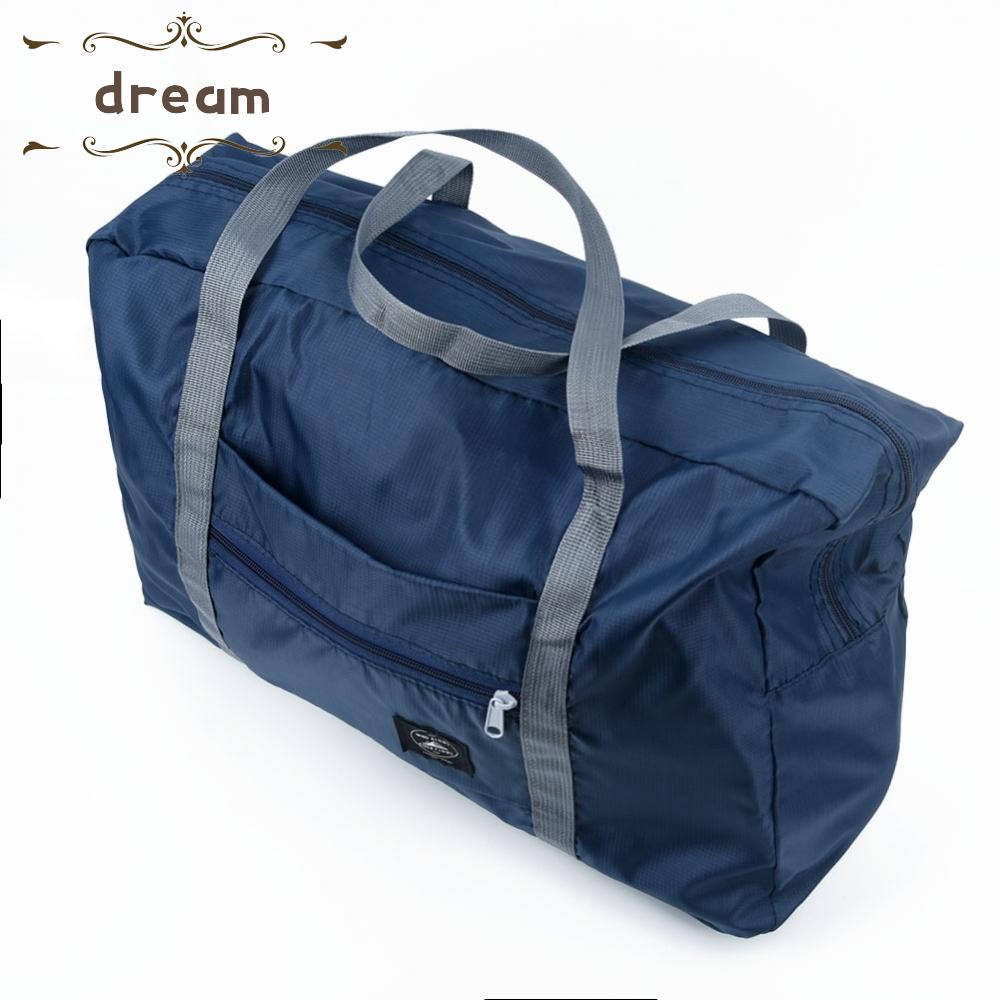 【DREAMLIFE】【Ready Stock】1pc  Unisex Foldable Travel Large Capacity Solid Color Simple Clothings Storage  Duffle Bag