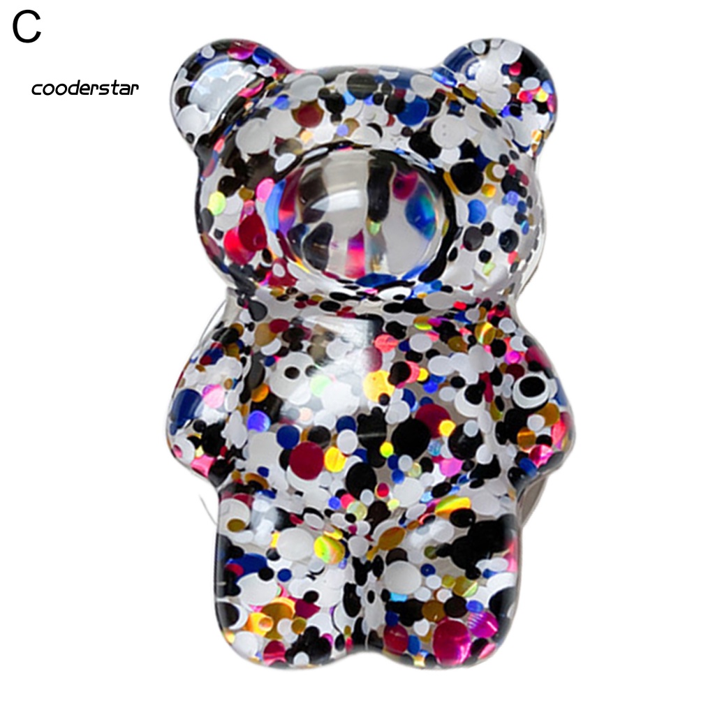 Giá Đỡ Điện Thoại Hình Gấu 3D Bằng Epoxy Đính Kim Tuyến Lấp Lánh
