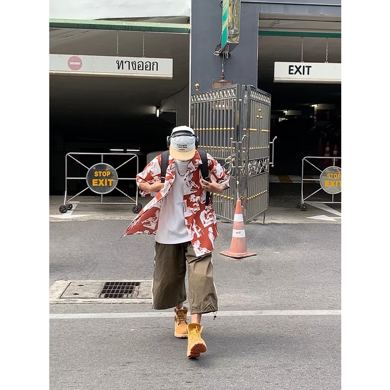 Toàn Bộ Áo Sơ Mi Ngắn Tay Thoáng Khí In Họa Tiết Hoa Phong Cách Hip Hop Mỹ Thời Trang Mùa Hè Cho