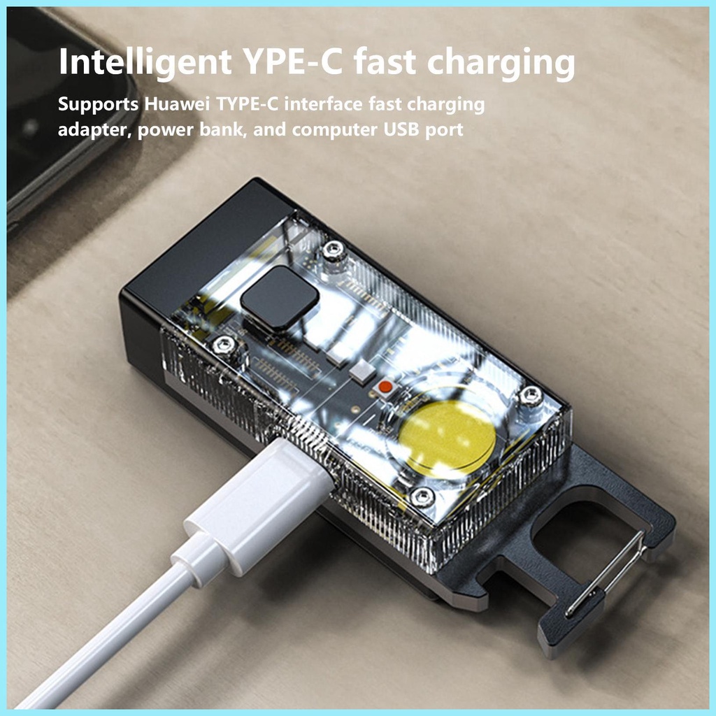 Móc Khóa Đèn Pin LED USB Có Đồ Khui Nắp Chai Và Nam Châm tdevn tdevn