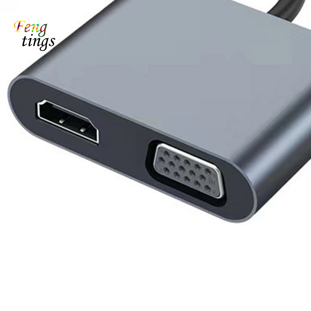 Hub Chuyển Đổi USB-C Sang HDMI VGA USB3.0 PD 4K 1080P An Toàn Cho Văn Phòng