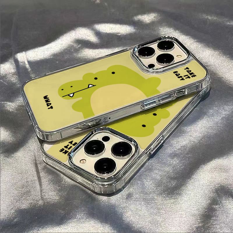 ✅Ốp Điện Thoại Mềm Chống Sốc Hình Khủng Long Màu Xanh Lá Nhạt Cho Iphone 8plus13iphone12 / max14pro7 11Ysx