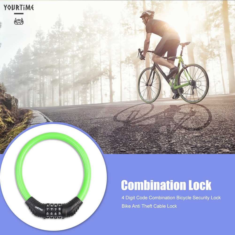 Dây Khóa Xe Đạp Chống Trộm Kết Hợp Mật Mã 4 Số