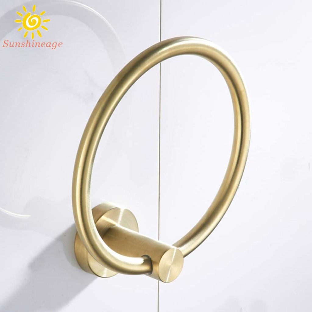 Giá Đỡ Khăn Tắm Gắn Tường Bằng Thép Không Gỉ Màu Vàng